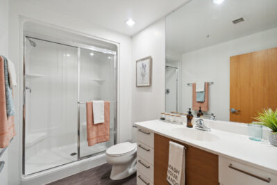 Bathroom with walk in shower