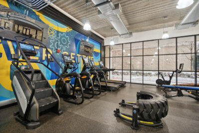 Gym with fitness equipment