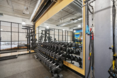 Fitness center with weights