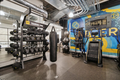 Gym with fitness equipment