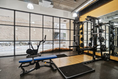 Gym with fitness equipment