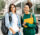 Two young college students walking to class